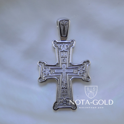 Крест из платины с орнаментом и чернением (Вес 13,5 гр.)