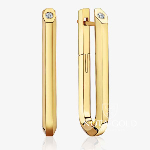 Серьги карандаши длинные из желтого золота с бриллиантами (Вес 9,2 гр.)