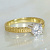Помолвочное кольцо двухцветное с растительным рельефным узором и крупным бриллиантом 0,6 карат  (Вес: 6 гр.)