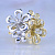 Эксклюзивное женское кольцо Цветочки из золота или серебра с бриллиантами (Вес: 19,5 гр.)