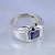 Мужское кольцо из белого золота с бриллиантами и камнем огранки октагон (Вес: 13,5 гр.)