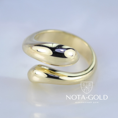 Безразмерное кольцо капля из жёлтого золота (Вес: 9,5 гр.)