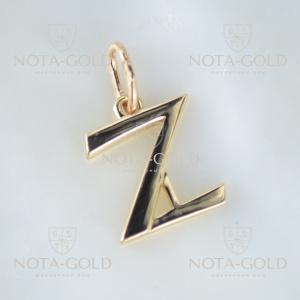 Кулон-подвеска буква Z из красного золота (Вес: 1,5 гр.)