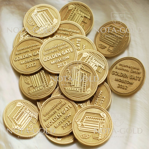 Медали из драгоценных металлов на заказ - медали из серебра с позолотой для Бизнес Центра
