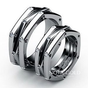 Эксклюзивные обручальные кольца на заказ гайки (Вес пары: 23 гр.)