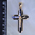 Крестик серебряный мужской с позолотой и чёрной эмалью гравировка Спаси и Сохрани (Вес 11 гр.)