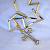Крест из желто-белого золота с бриллиантами на цепочке плетение Санрэй (Вес: 32 гр.)