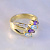 Золотое женское кольцо из жёлтого золота с бриллиантами, аметистами и топазами (Вес: 6 гр.)