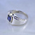Мужское кольцо из белого золота с бриллиантами и камнем огранки октагон (Вес: 13,5 гр.)