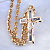 Мужской крест из красного золота с распятием, ониксом, бриллиантами на цепочке плетение Гачи (Вес: 60,5 гр.)