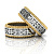 Обручальные кольца с орнаментами трёхцветные с чернением и бриллиантами (Вес пары:19,5 гр.)