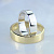Классические плоские обручальные кольца, мужское из жёлтого, женское из белого золота (Вес пары: 13 гр.)