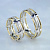 Эксклюзивные платиновые обручальные кольца двухцветные (Вес пары: 21 гр.)