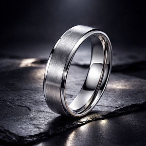 Мужское кольцо из сатинированной матовой платины (Вес 8,9 гр.)