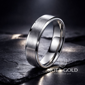 Мужское кольцо из сатинированной матовой платины (Вес 8,9 гр.)