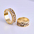 Золотые двухцветные обручальные кольца с рельефным узором (Вес пары 19 гр.)
