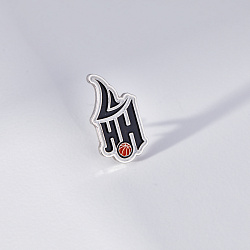 Нагрудный значок с логотипом спортивной баскетбольной ассоциации из металла с цветной эмалью