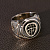 Мужская печатка - перстень с гербом и личными символами из белого золота с чернением (Вес: 21,3 гр.)