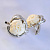 Золотые женские серьги Белые розы с камеями и бриллиантами (Вес 6,5 гр.)