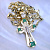 Нательный золотой крест с ликами святых, бриллиантами и изумрудами на золотой цепочке плетение Рыбка (Вес: 43 гр.)