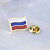 Золотой значок с флагом России на лацкан пиджака с цветной эмалью (Вес 4 гр.)