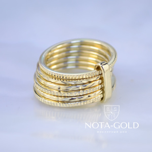 Золотое кольцо составленное из шести колец по образцу клиента (Вес: 8 гр.)
