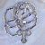Мужской православный крест с ликами святых на цепочке Лисий хвост Квадрат из белого золота (Вес: 48 гр.)