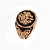 Мужская печатка - перстень с личным гербом, инициалами, бриллиантами и чёрной эмалью (Вес: 17 гр.)