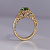 Женское кольцо из желтого золота с изумрудом и бриллиантами (Вес 5,5 гр.)
