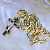 Именной православный крест с гравировкой и золотая цепочка плетение Якорь (квадратный удлинённый) (Вес: 88,5 гр.)