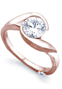 Помолвочное кольцо с двумя бриллиантами 0,521 карат (Вес: 4 гр.)
