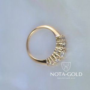 Помолвочное кольцо с шестью бриллиантами 0,3 карат (Вес: 4 гр.)