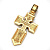 Большой клиновидный православный крест из золота с чёрными бриллиантами и эмалью (Вес: 23 гр.)