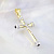 Нательный крест из жёлто-белого золота с распятием, гранатом и бриллиантами (Вес: 5 гр.)