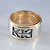 Мужское золотое кольцо из красно-белого золота с гравировкой фамилии и чернением (Вес: 16,5 гр.)