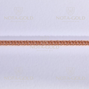 Цепочка из красного золота 585 пробы плетение Двойной Ромб мини станочное длиной 55 см (Вес: 4,7 гр.)
