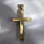 Нательный крест из двух цветов золота с гравировкой Спаси и Сохрани без распятия (Вес 6,3 гр)
