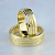 Матовые парные обручальные кольца из жёлтого золота в виде кирпичиков (Вес пары: 15 гр.)