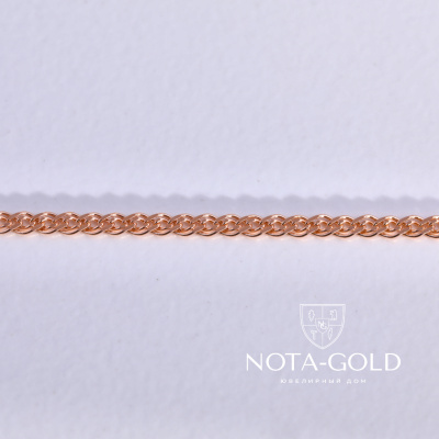 Цепочка из красного золота 585 пробы плетение Нонна станочное длиной 45 см (Вес: 3,24 гр.)