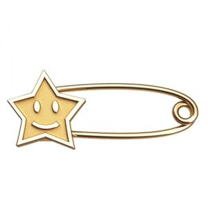 Булавка со звездочкой смайликом из красного золота 90003 (Вес: 1,34 гр.)