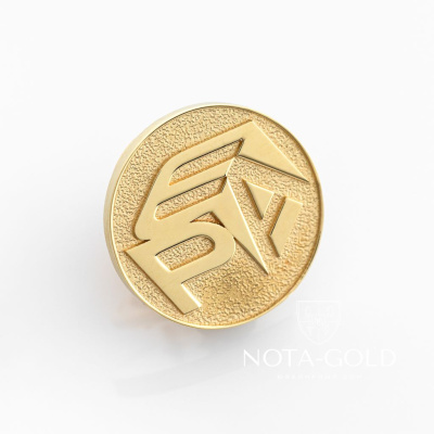 Золотой значок с логотипом PEA (Вес 3 гр.)