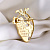 Золотая брошь с бриллиантами и эмалью в виде человеческого сердца (Вес 8,3 гр.)