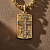 Золотая нательная иконка св Георгий с крестиком (Вес 23,5 гр.)