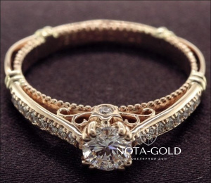 Помолвочное кольцо с бриллиантами 0,43 карат (Вес: 5 гр.)