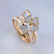 Женское золотое кольцо Клевер из трёх тонких колец с бриллиантами (Вес: 3 гр.)